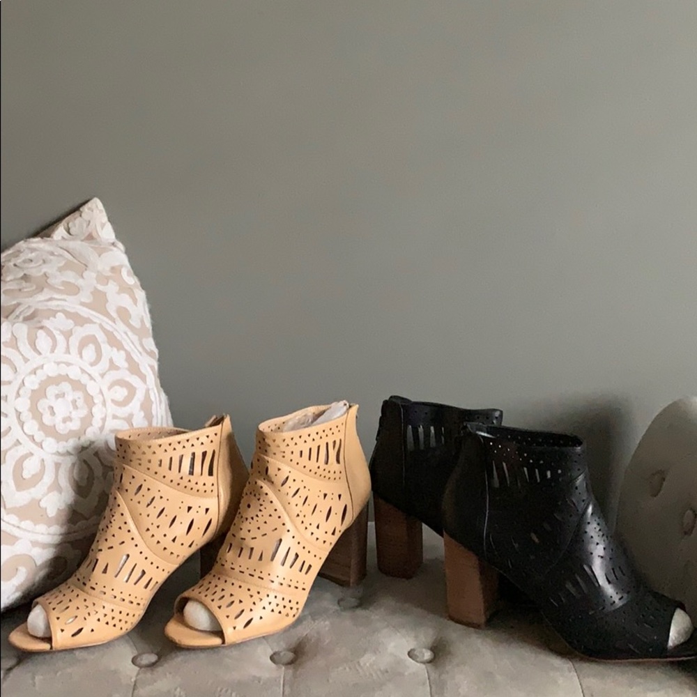 TWO Pairs of Cutout Peeptoe Brand New Booties